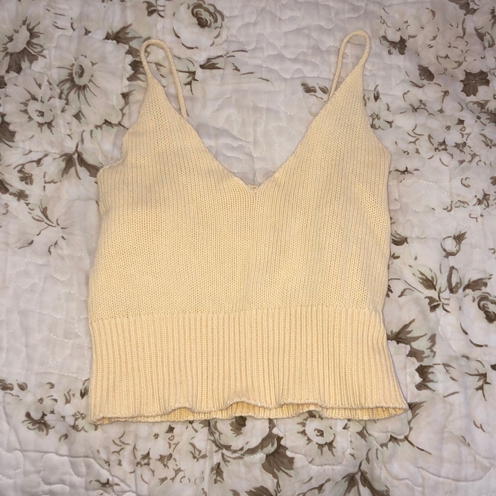 brandy melville yellow knit top